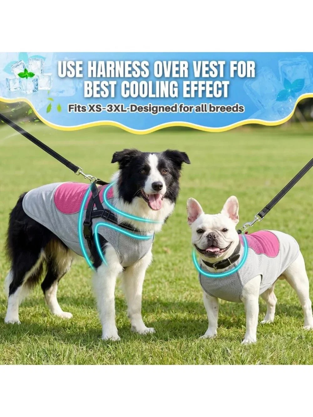 Cooling Dog Vest with Ice Pack Pocket | Evaporative Cooling Jacket for Hot